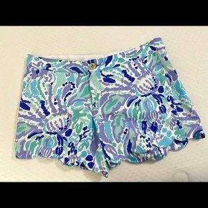 Lilly Pulitzer Buttercup Scalloped Blue shorts